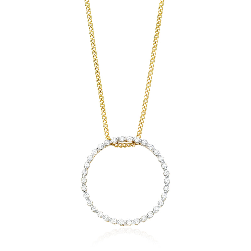 9ct Yellow Gold Round Brilliant Cut with 1/2 CARAT tw of Diamond Pendant