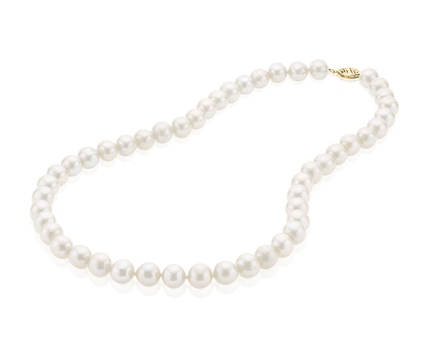 14ct Yellow Gold 9-10mm Cultured Freshwater Pearl Strand Necklace
