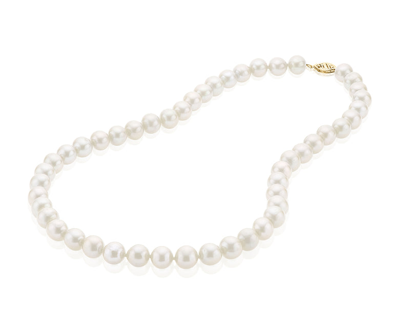 14ct Yellow Gold 9-10mm Cultured Freshwater Pearl Strand Necklace
