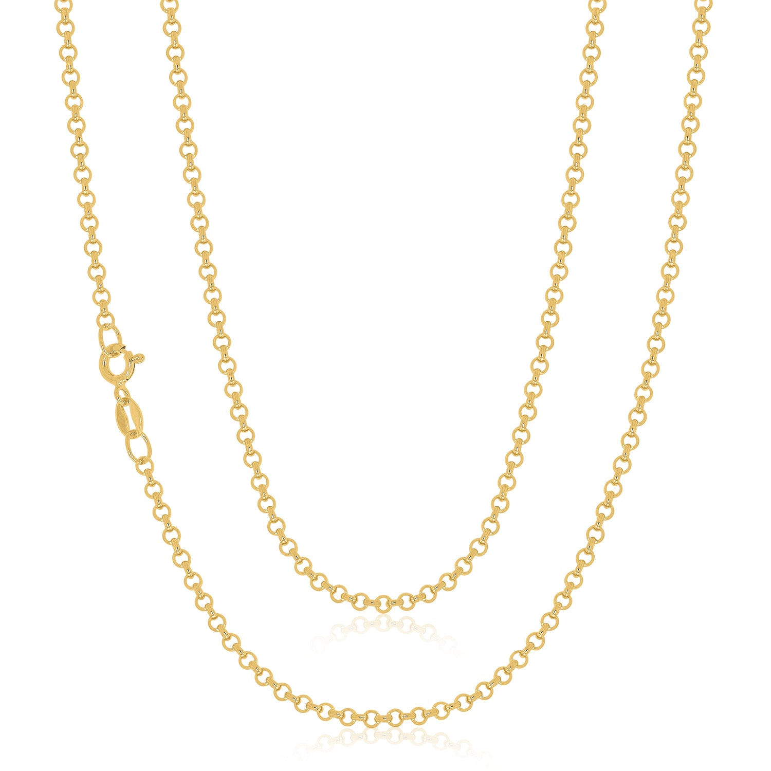 9ct Yellow Gold 45cm Round Belcher Chain