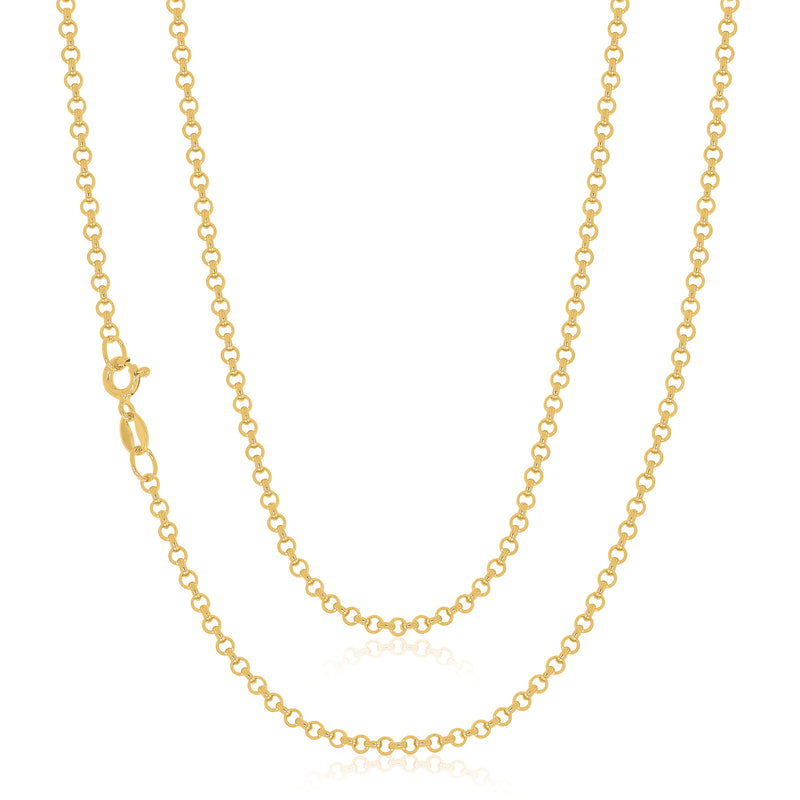 9ct Yellow Gold 45cm Round Belcher Chain
