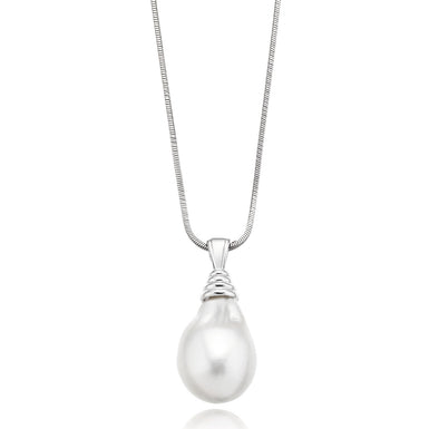 Sterling Silver 13-14mm Cultured Freshwater Pearl Pendant