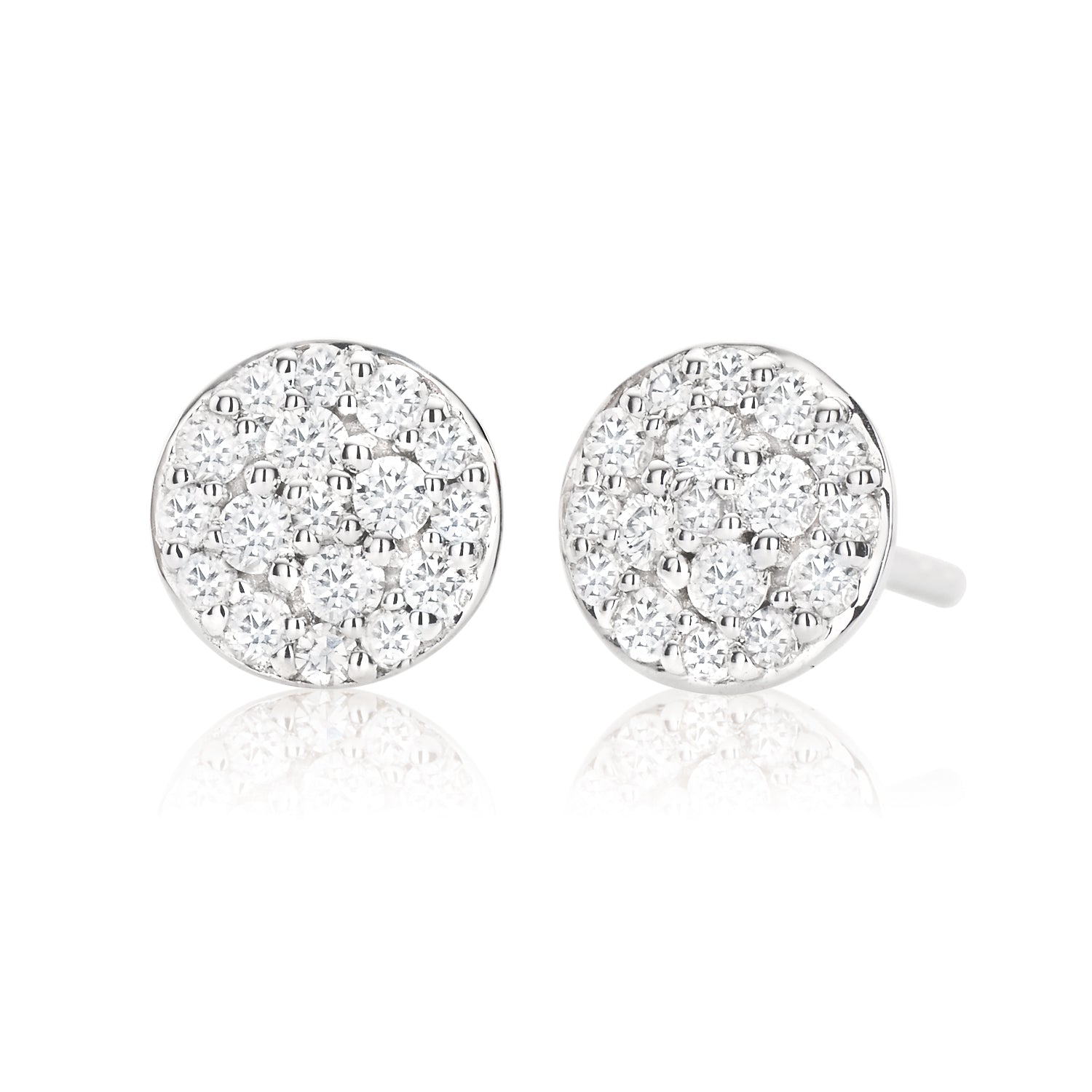 9ct White Gold Round Brilliant Cut 1/4 Carat tw of Diamonds Earrings