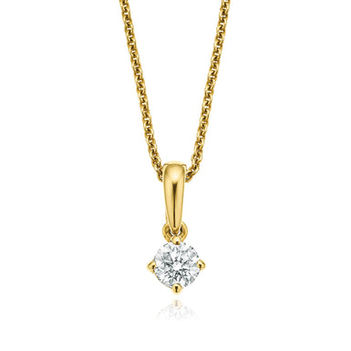 Promise 18ct Yellow Gold Round Brilliant Cut with 1/3 CARAT of Diamond Pendant