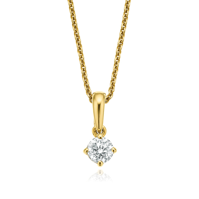 Promise 18ct Yellow Gold Round Brilliant Cut with 1/3 CARAT of Diamond Pendant