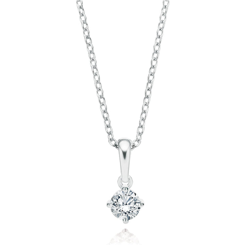 Promise 18ct White Gold Round Brilliant Cut with 1/3 CARAT of Diamond Pendant