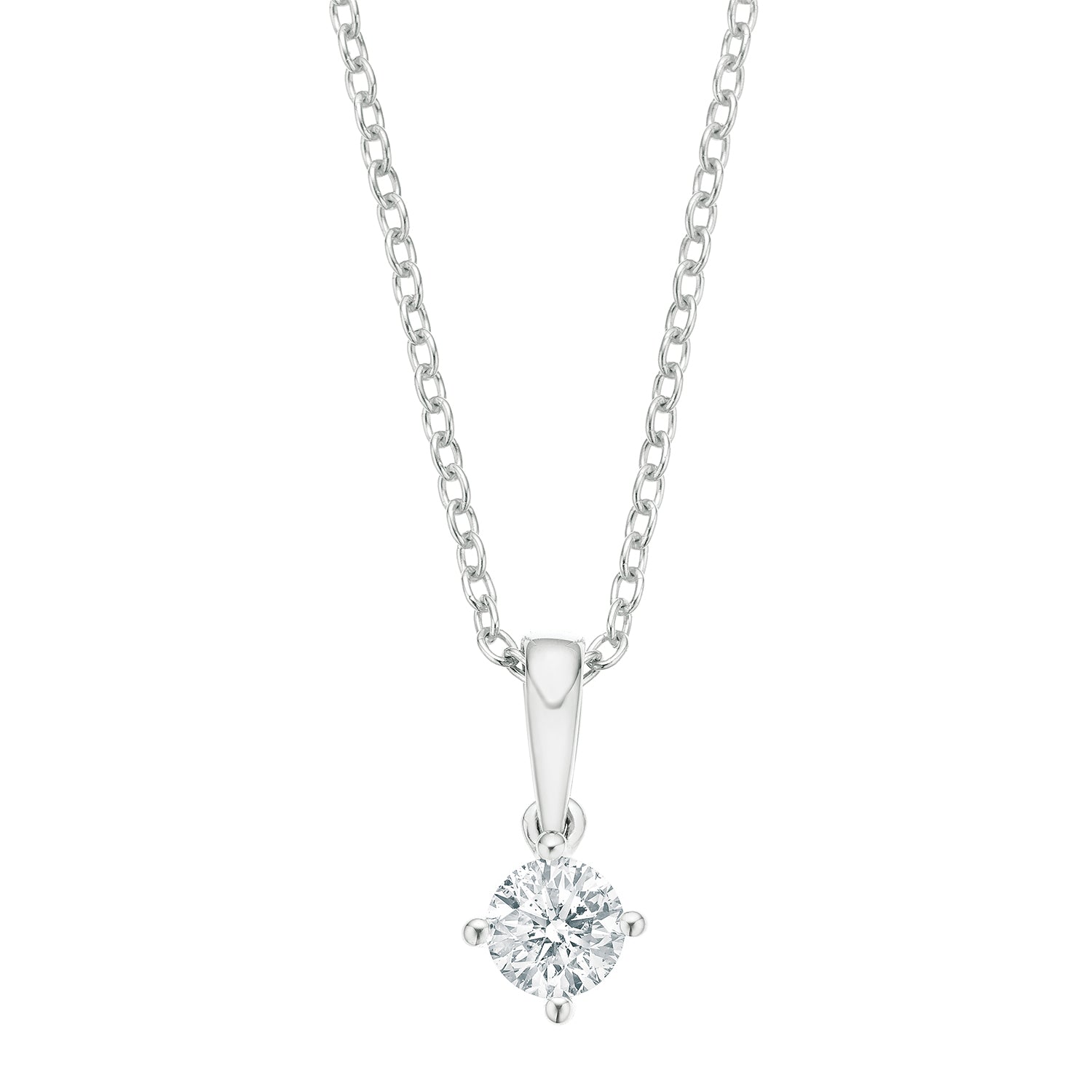 Promise 18ct White Gold Round Brilliant Cut with 1/2 CARAT of Diamond Pendant