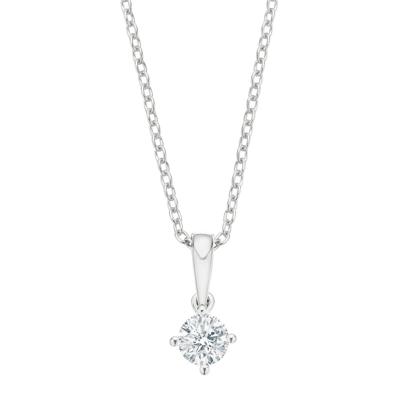 Promise 18ct White Gold Round Brilliant Cut with 1/2 CARAT of Diamond Pendant