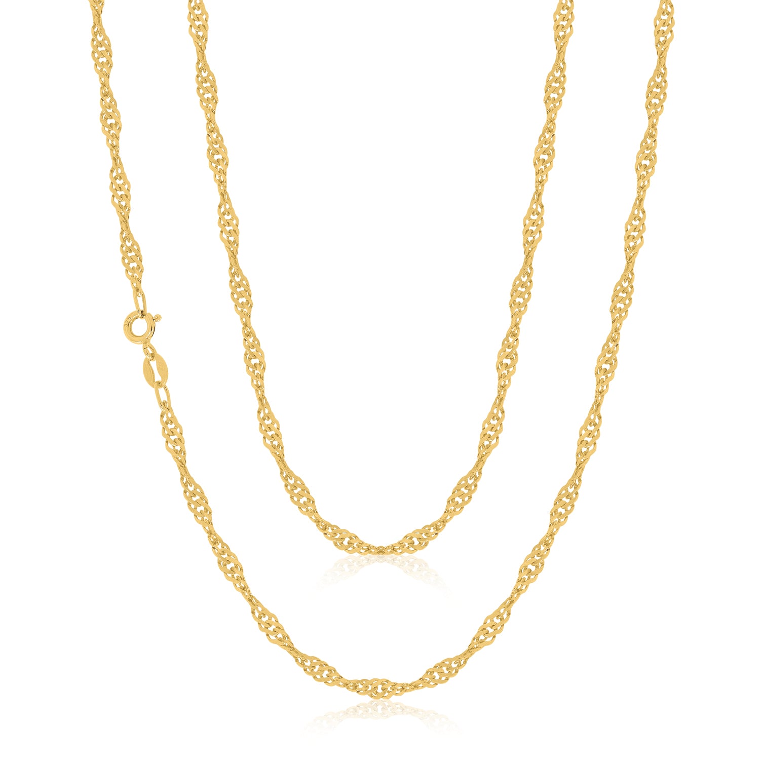 9ct Yellow Gold 50cm Singapore Twist Chain