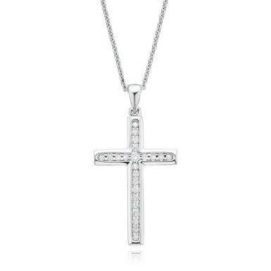 9ct White Gold Round Brilliant Cut with 0.15 CARAT tw of Diamond Pendant