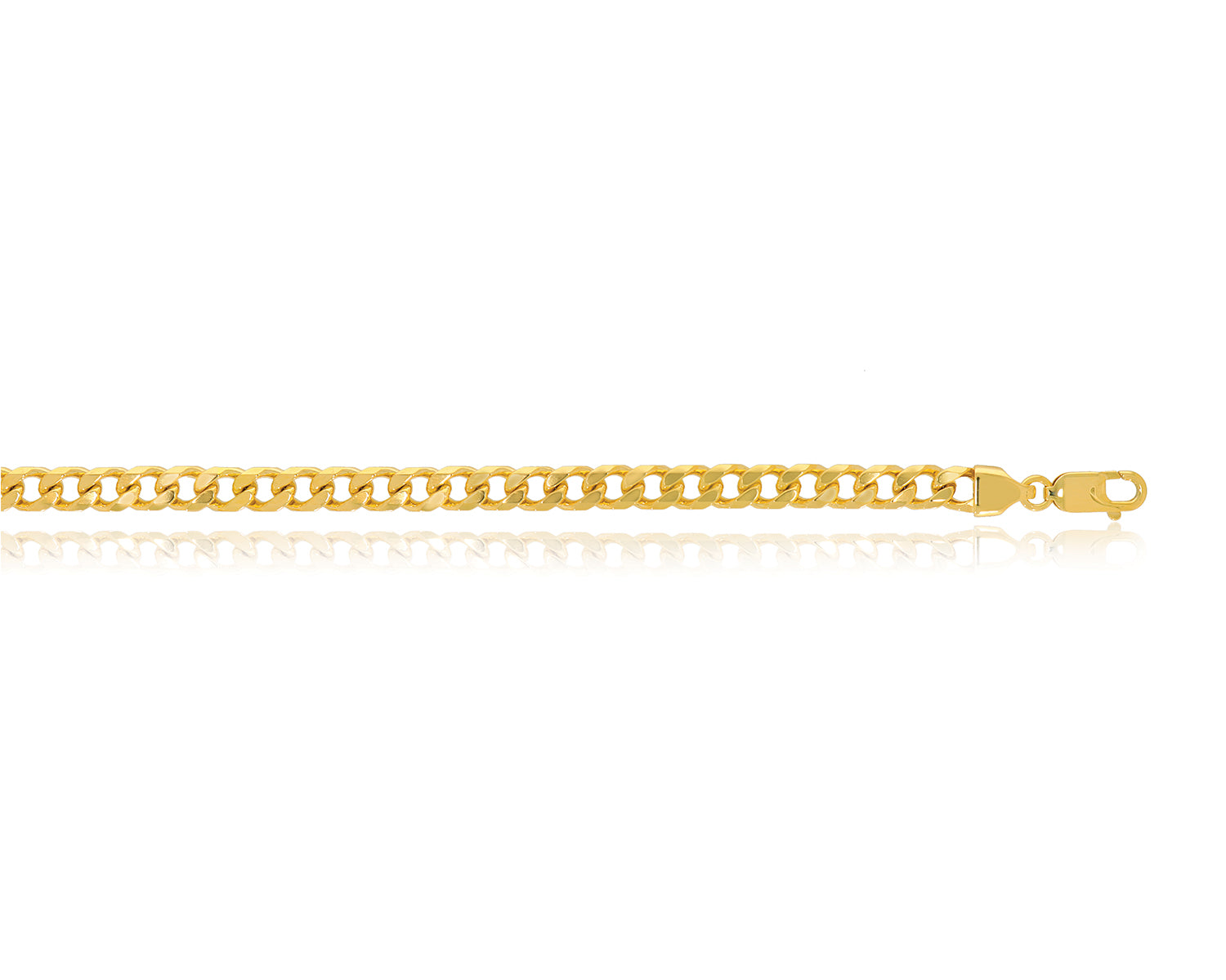 9ct Yellow Gold 55cm Diamond Cut Bevel and Square Curb Chain
