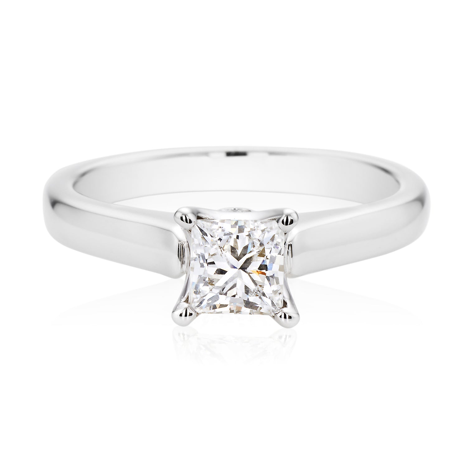 Promise 18ct White Gold Princess Cut with 1/2 CARAT of Certified Diamonds Ring