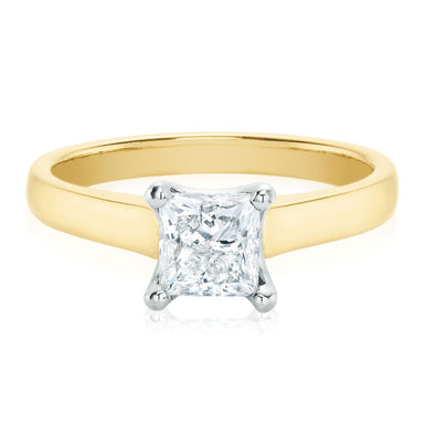 Promise 18ct Yellow & White Gold Princess Cut 1.00 Carat Diamond Ring