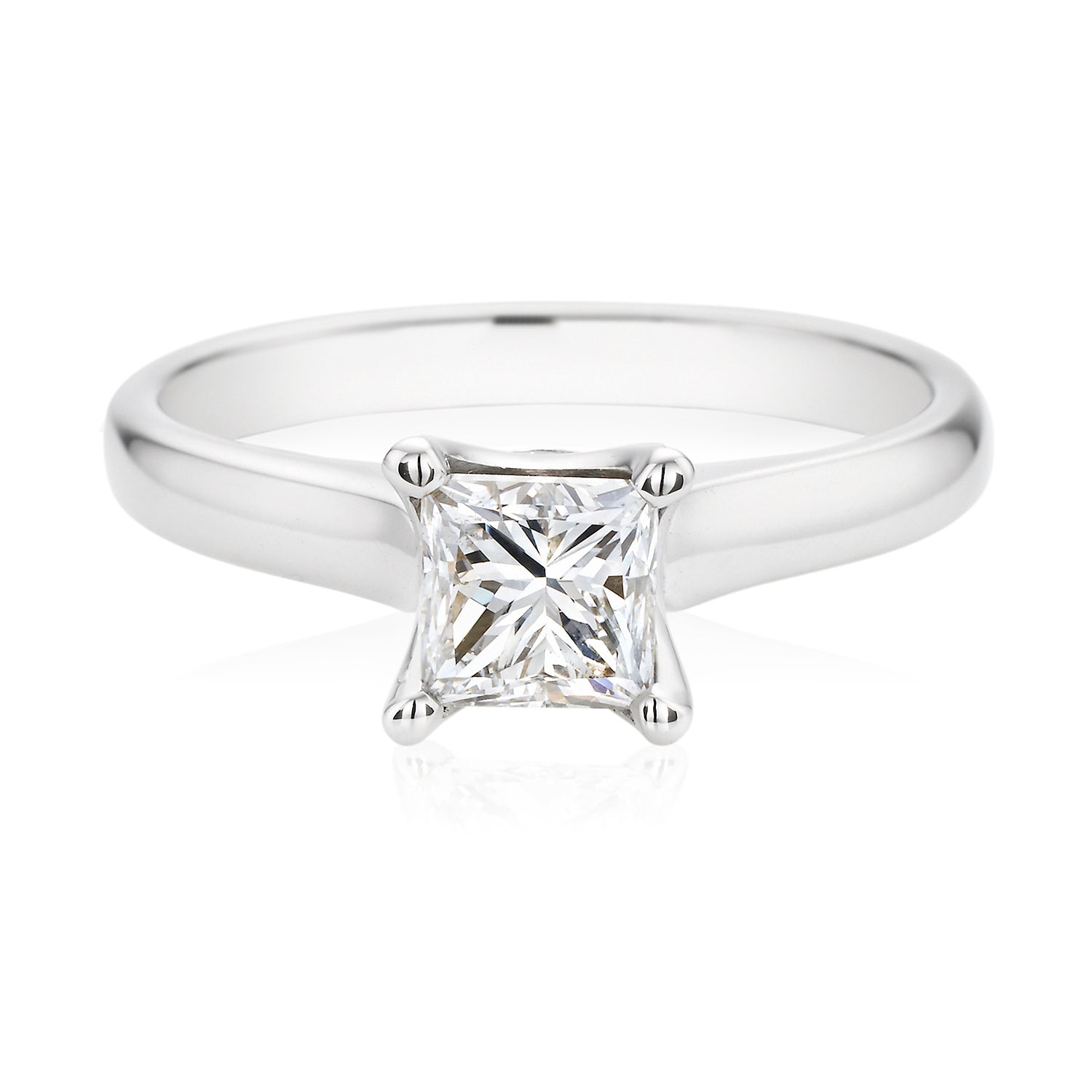Promise 18ct White Gold Princess Cut with 1 CARAT of Certified Diamonds Ring