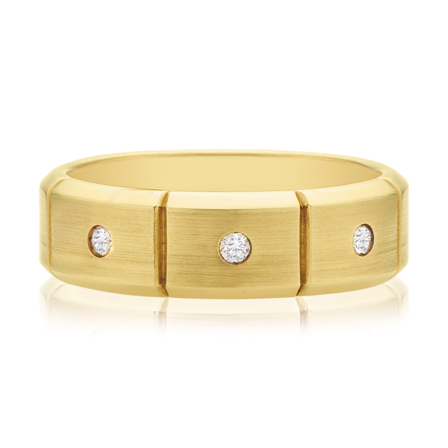 9ct Yellow Gold Round Brilliant Cut with 0.10 CARAT tw of Diamonds Ring