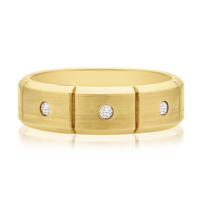9ct Yellow Gold Round Brilliant Cut with 0.10 CARAT tw of Diamonds Ring