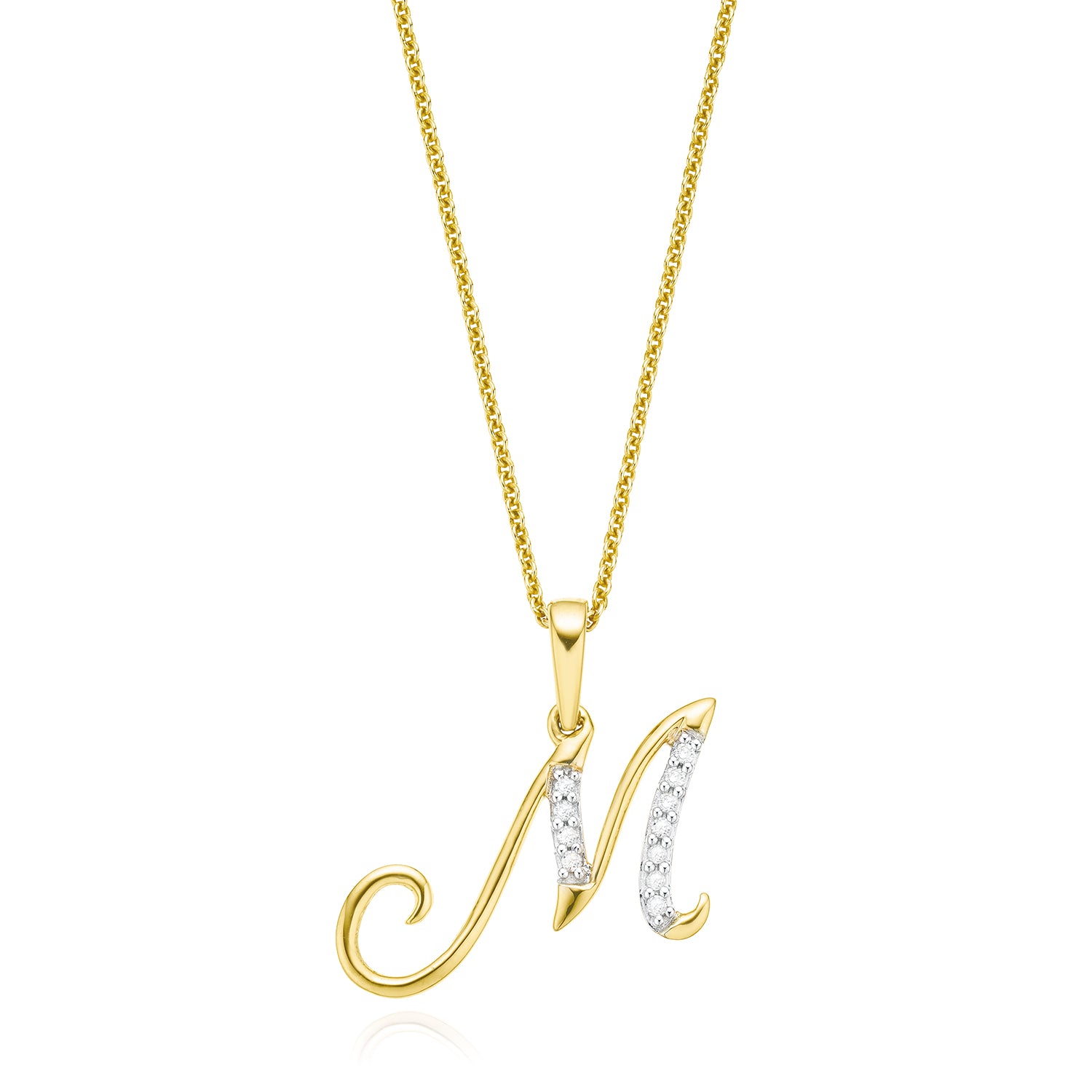 Diamond initial m on sale pendant