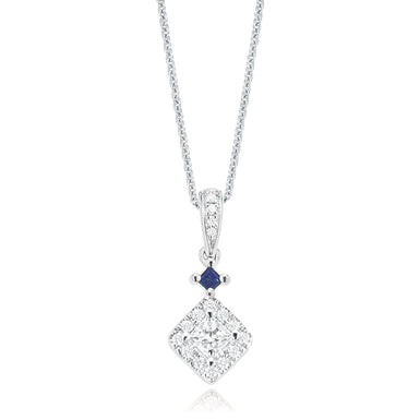 Vera Wang Love 18ct White Gold Princess & Round Cut with 0.38 Carat tw of Diamonds Necklace