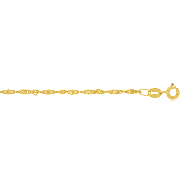 9ct Yellow Gold 45cm Singapore Twist Chain
