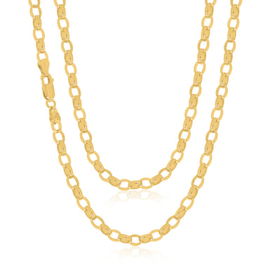9ct Yellow Gold 55cm Oval Belcher Chain