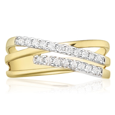 9ct Two Tone Gold Round Brilliant Cut with 1/4 CARAT tw of Diamonds Ring