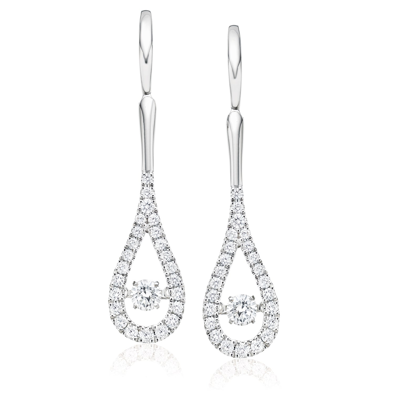 18ct White Gold Round Brilliant Cut with 0.90 CARAT tw of Diamonds Earrings