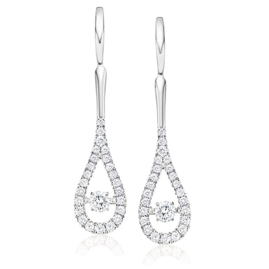 18ct White Gold Round Brilliant Cut with 0.90 CARAT tw of Diamonds Earrings