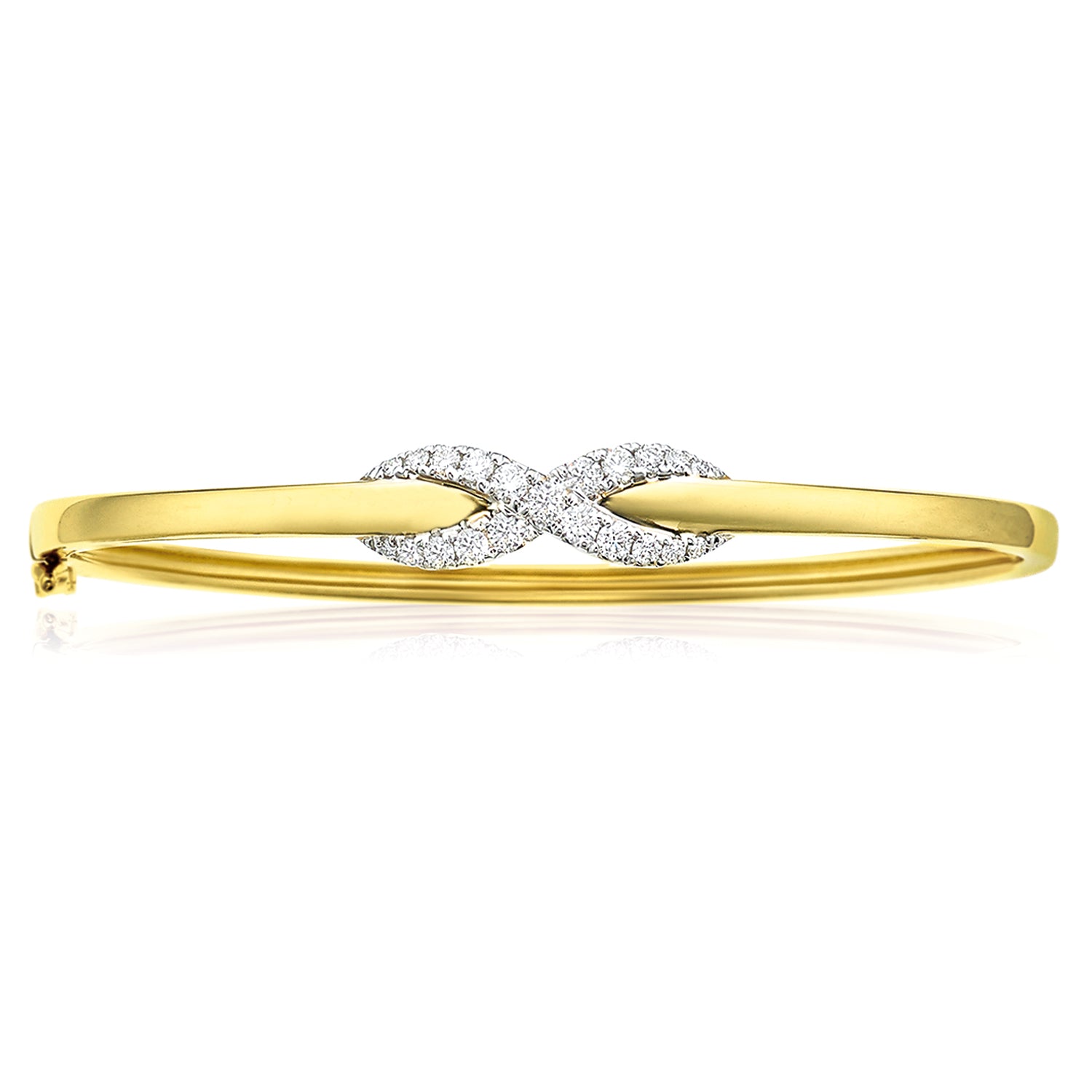 9ct Yellow Gold Round Brilliant Cut with 1/2 CARAT tw of Diamonds Bangle