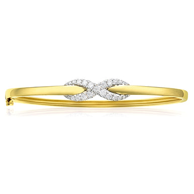 9ct Yellow Gold Round Brilliant Cut with 1/2 CARAT tw of Diamonds Bangle