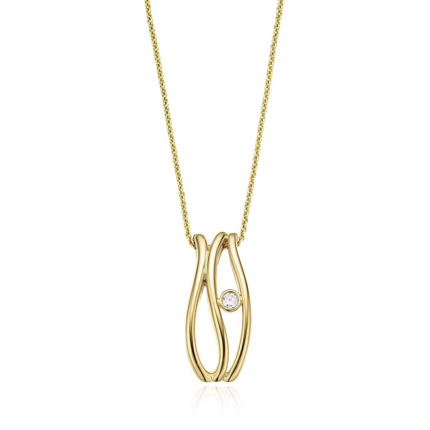 14k gold necklace with 2024 diamond pendant