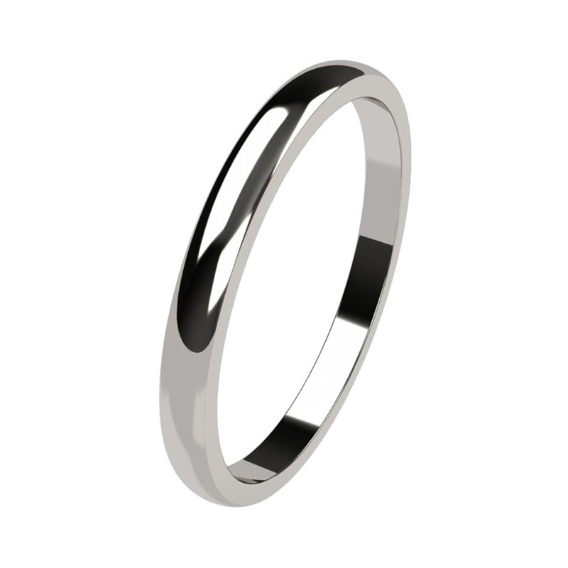 18ct White Gold 2.5mm Flat Radious Ring