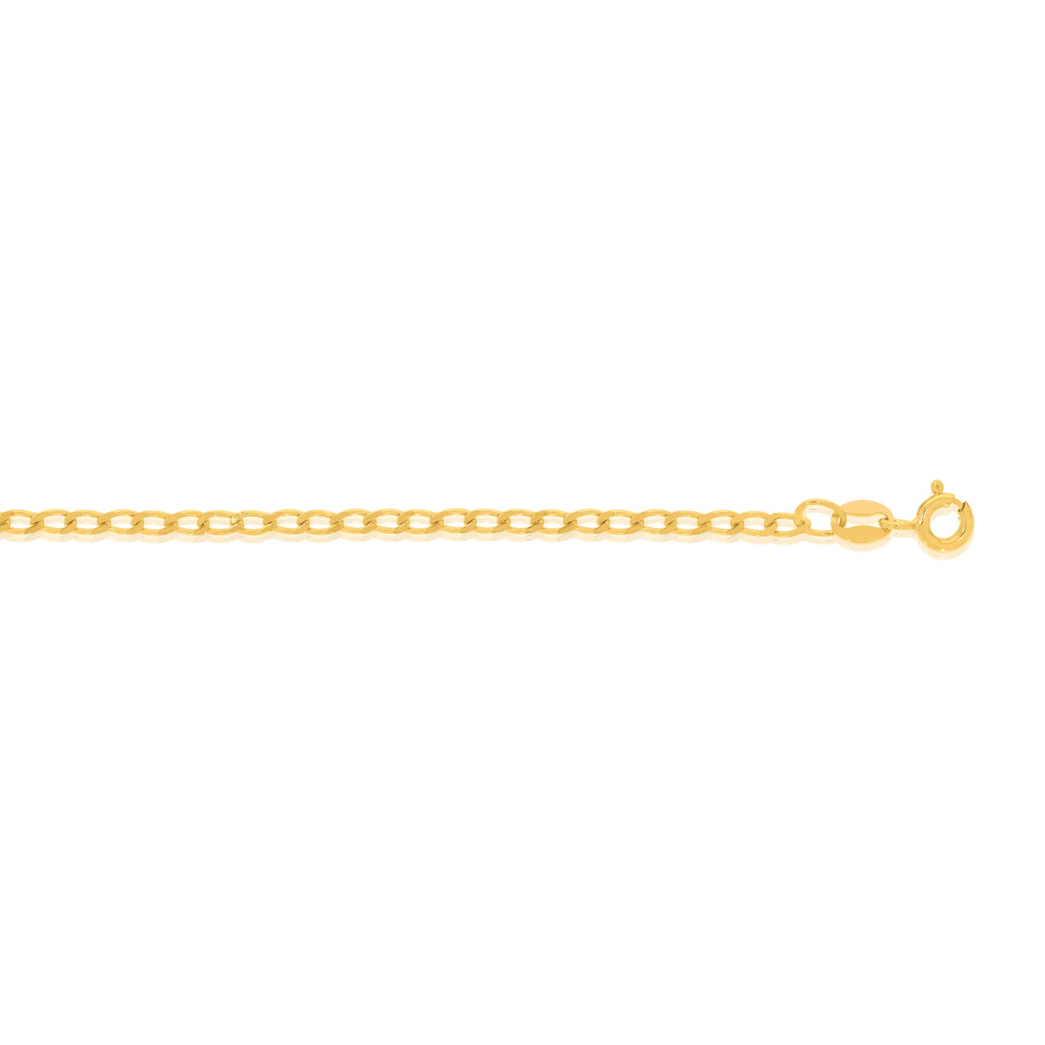 9ct Yellow Gold 55cm Diamond Cut Long Curb Chain