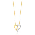 18ct Two Tone Gold Diamond Set Heart-Shaped Pendant