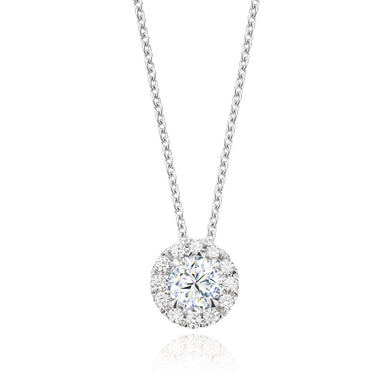 Forevermark 18ct White Gold Round Cut with 0.19 CARAT tw of Diamond Necklace