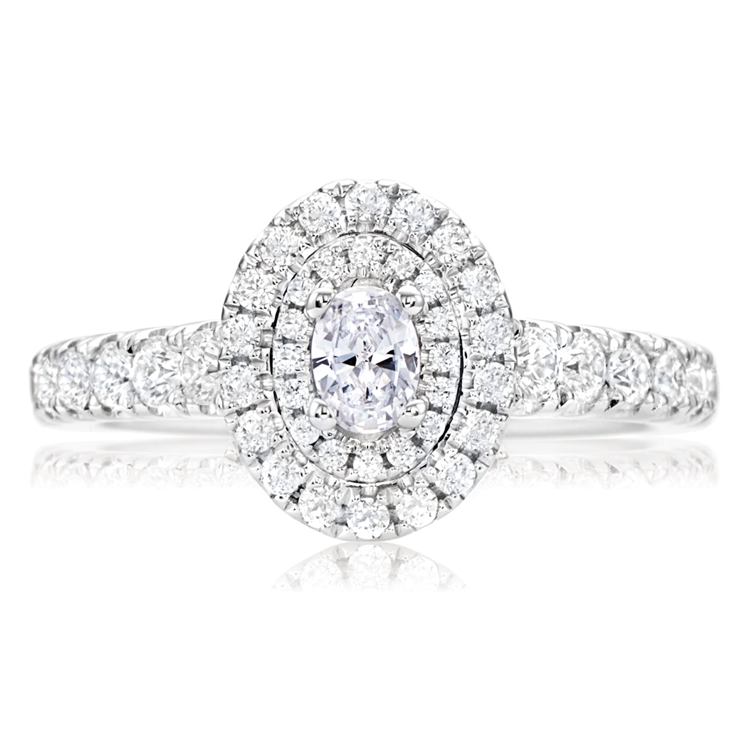 Vera Wang Love 18ct White Gold Oval & Round Cut with 1 Carat tw of Diamonds Ring
