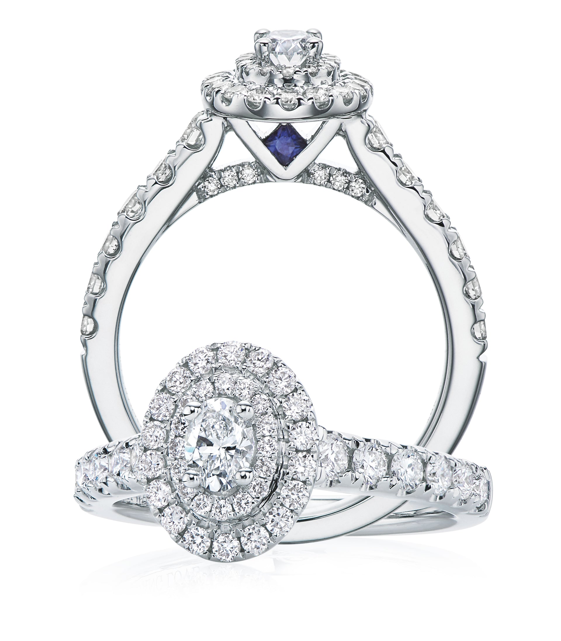 Vera Wang Love 18ct White Gold Oval & Round Cut with 1 Carat tw of Diamonds Ring
