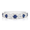 Vera Wang Love 18ct White Gold Princess Cut Sapphire with 0.65 Carat tw of Round Cut Diamonds Ring