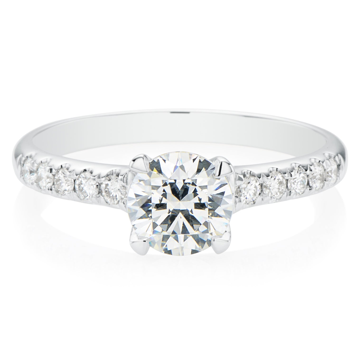 Promise 18ct White Gold Round Brilliant Cut with CARAT tw Certified Diamond Ring