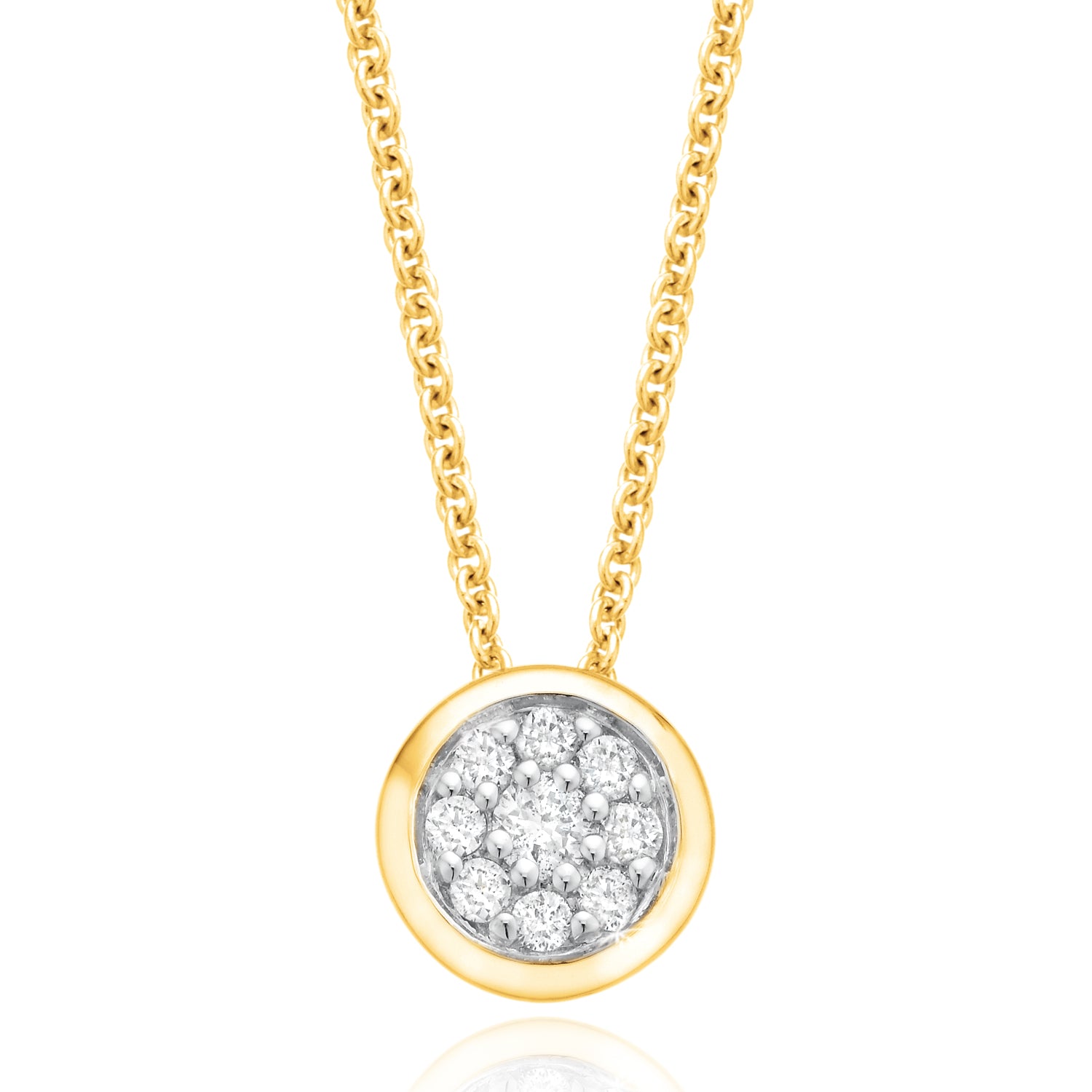 9ct Yellow Gold Round Brilliant Cut CARAT tw of Diamonds