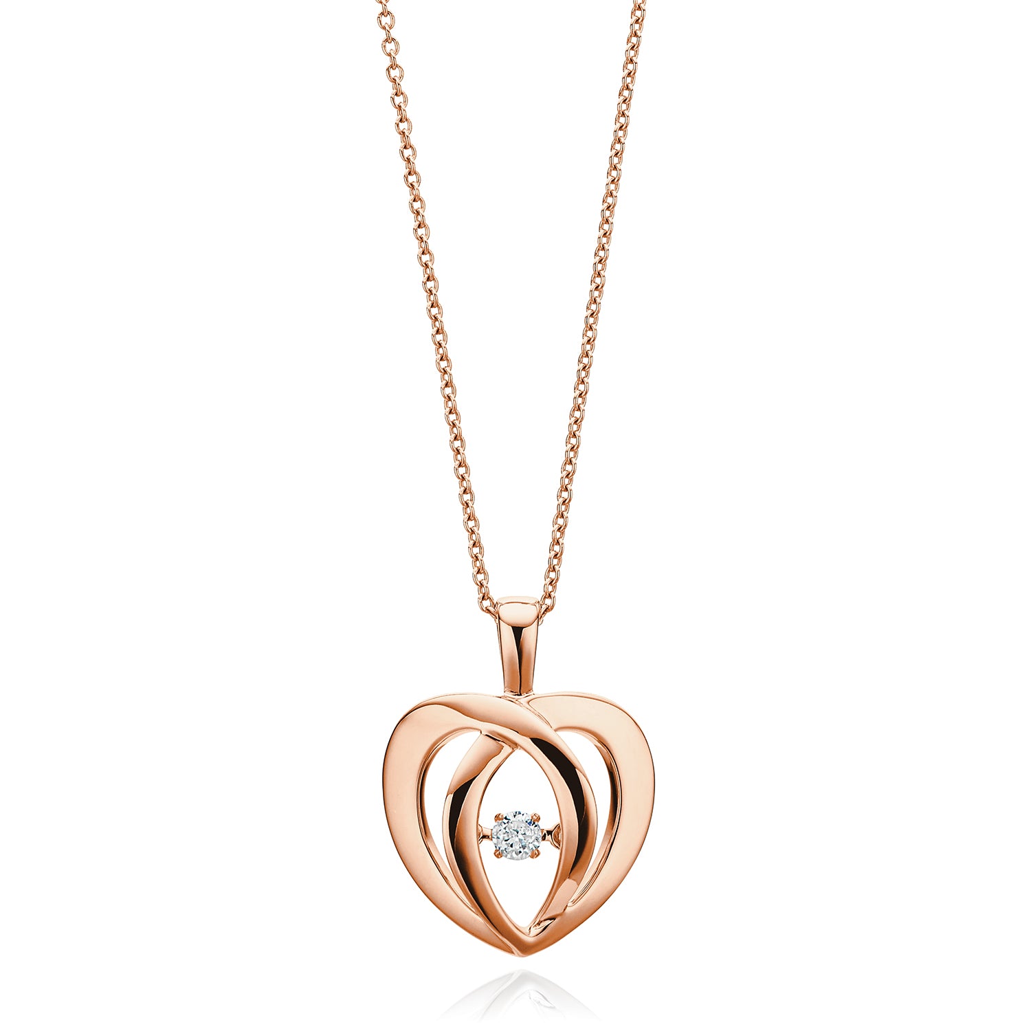 9ct Rose Gold Round Brilliant Cut Diamond Set Pendant – Mazzucchelli's