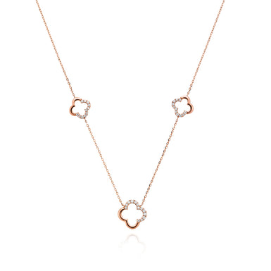 9ct Rose Gold Round Brilliant Cut with 1/4 CARAT tw of Diamonds Necklace
