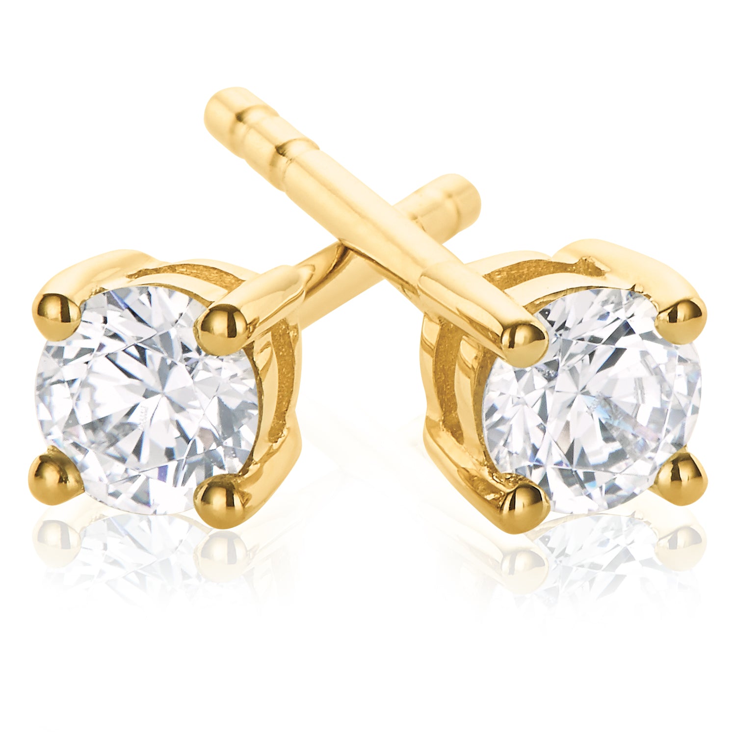 Promise 9ct Yellow Gold Round Brilliant Cut with 1/4 CARAT tw of Diamonds Earrings
