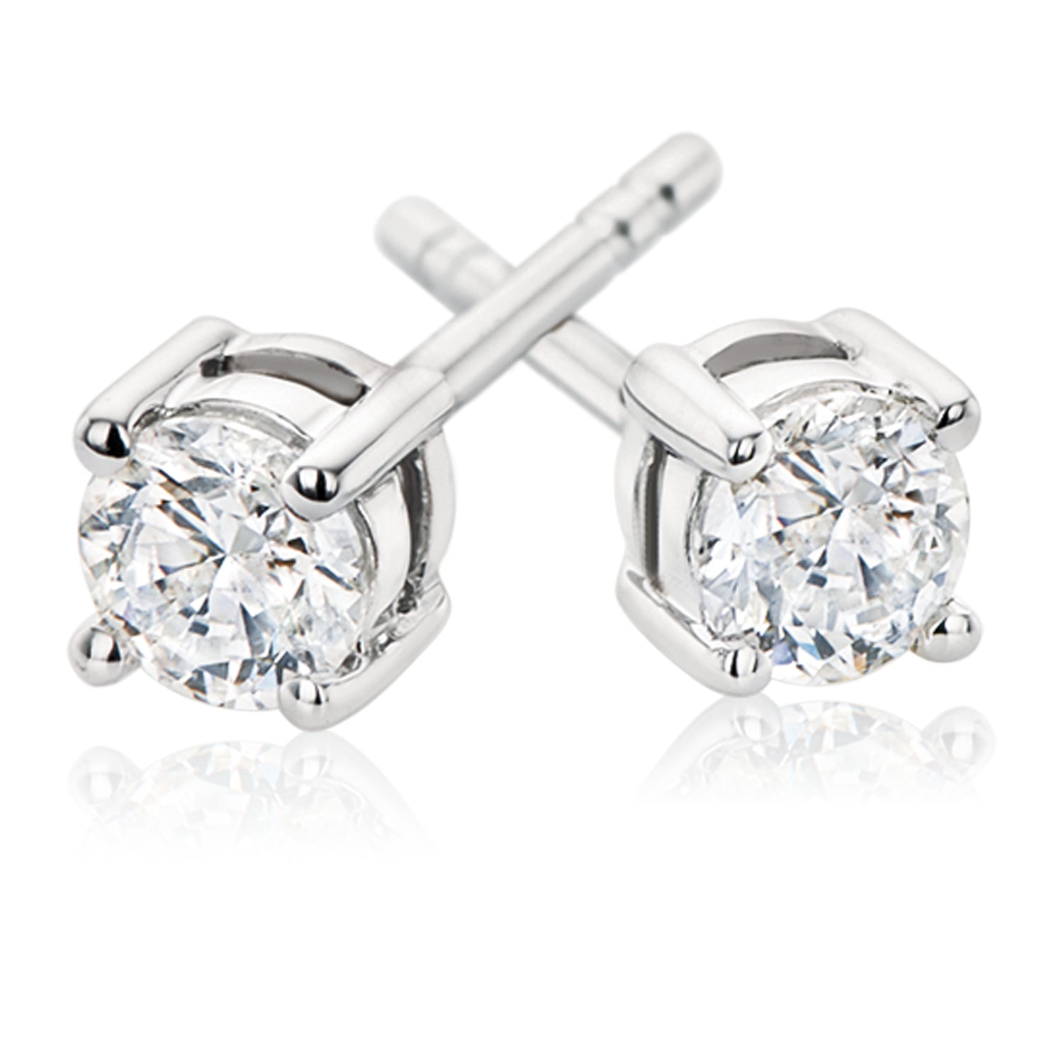 Promise 18ct White Gold Round Brilliant Cut with 1/2 CARAT TW of Diamonds Earrings