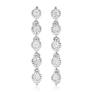 9ct White Gold Round Brilliant Cut with 1/4 CARAT tw of Diamonds Earrings