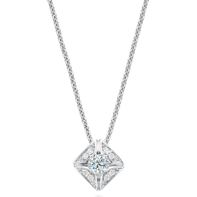 Forevermark 18ct White Gold Round Cut with 0.20 CARAT tw of Diamond Pendant