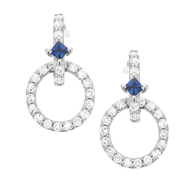 Vera Wang Love Sterling Silver Round Brilliant Cut with 1/3 CARAT tw of Diamonds Earrings