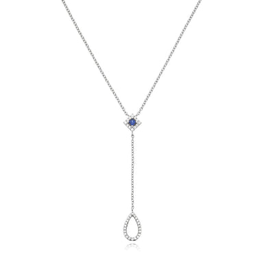 Vera Wang Love Sterling Silver Round Cut with 0.15 CARAT tw of Diamonds Necklace