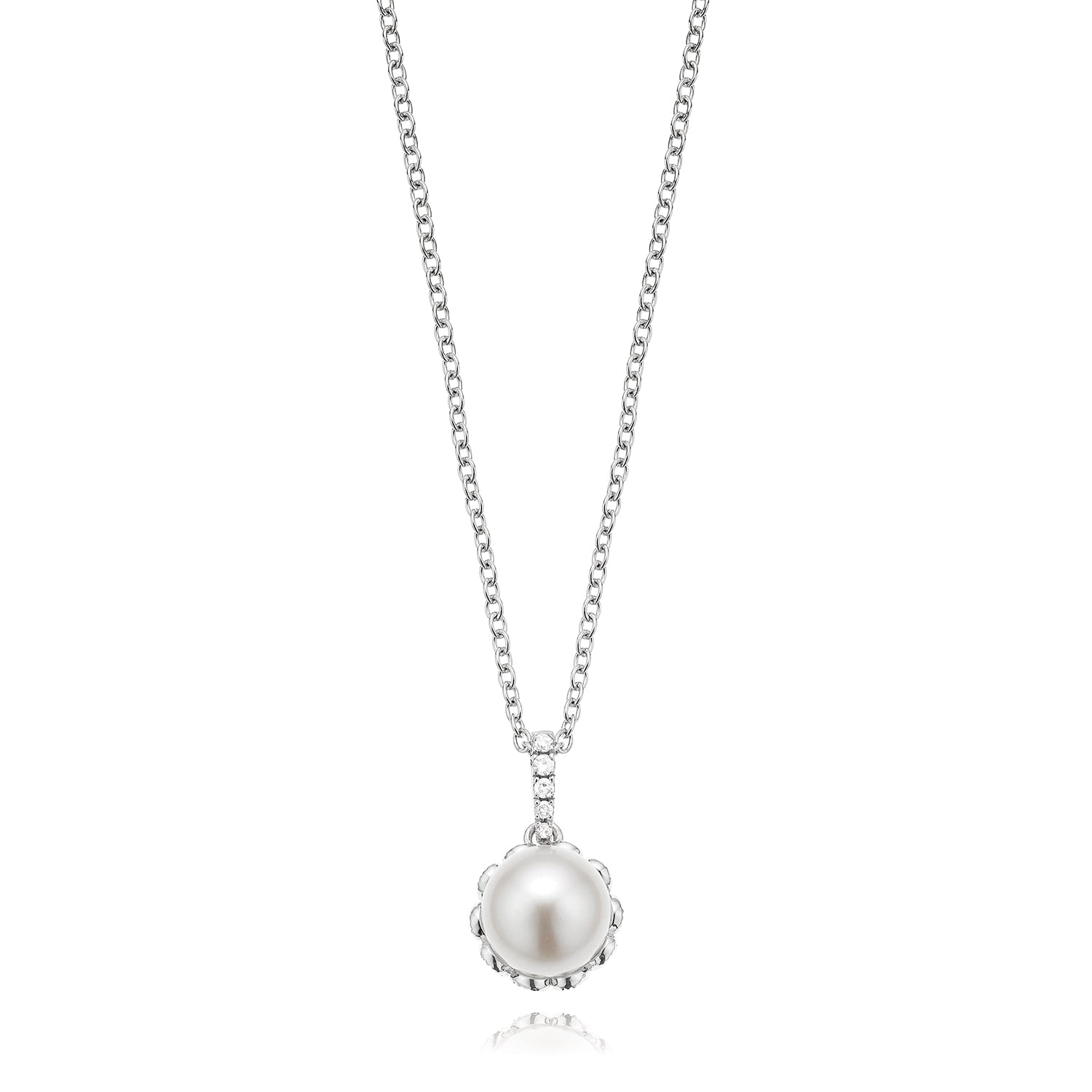 Vera Wang Love Sterling Silver Freshwater Pearl & Sapphire Necklace