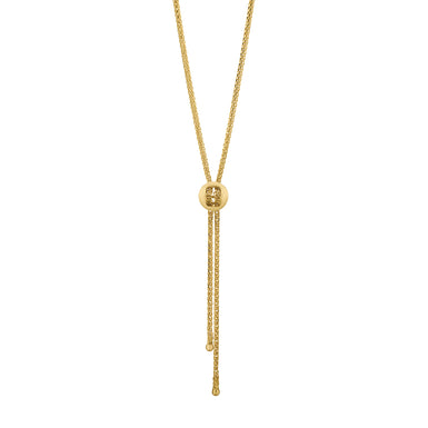 9ct Yellow Gold 45cm Buckle Tassle Necklace