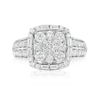 9ct White Gold Round Brilliant Cut with 1 1/2 CARAT tw of Diamonds Ring